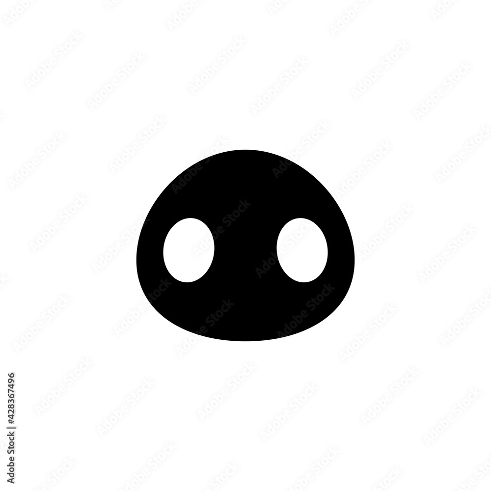 Silhouette of pig nose. Icon and logo. Vector cartoon illustration. Clipart and drawing on white background. Silhouette of pig nose. Icon and logo. Vector cartoon illustration. Clipart and drawing on white background.