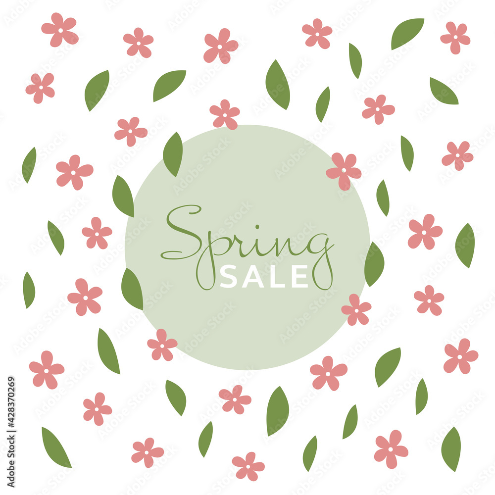 Spring Sale banner with flowers Spring Sale banner with flowers