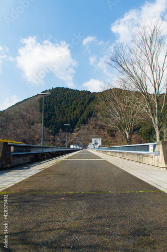 Wallpaper Mural The road above the weir of the Hiyoshi Dam in Nantan City, Kyoto Prefecture, Japan Torontodigital.ca
