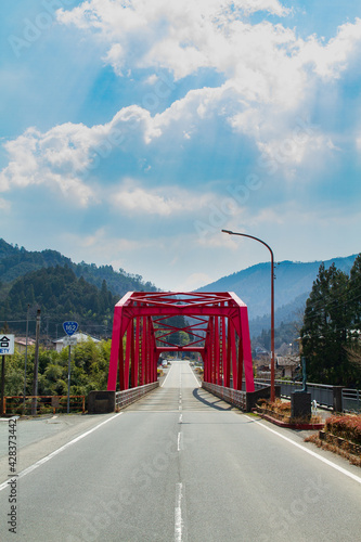Wallpaper Mural Red Hiraya Bridge in Miyama-cho, Nantan City, Kyoto Prefecture, Japan Torontodigital.ca