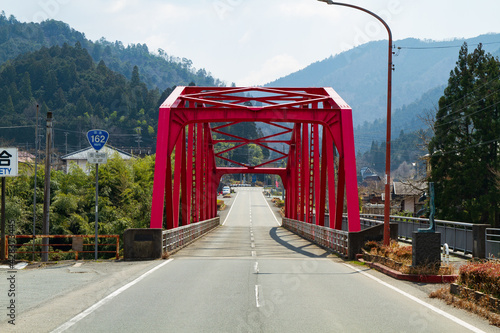 Wallpaper Mural Red Hiraya Bridge in Miyama-cho, Nantan City, Kyoto Prefecture, Japan Torontodigital.ca
