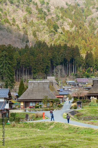 Wallpaper Mural Rice fields and old thatched-roof houses in Kitamura, Miyama Kayabuki no Sato, Nantan City, Kyoto Prefecture, Japan Torontodigital.ca