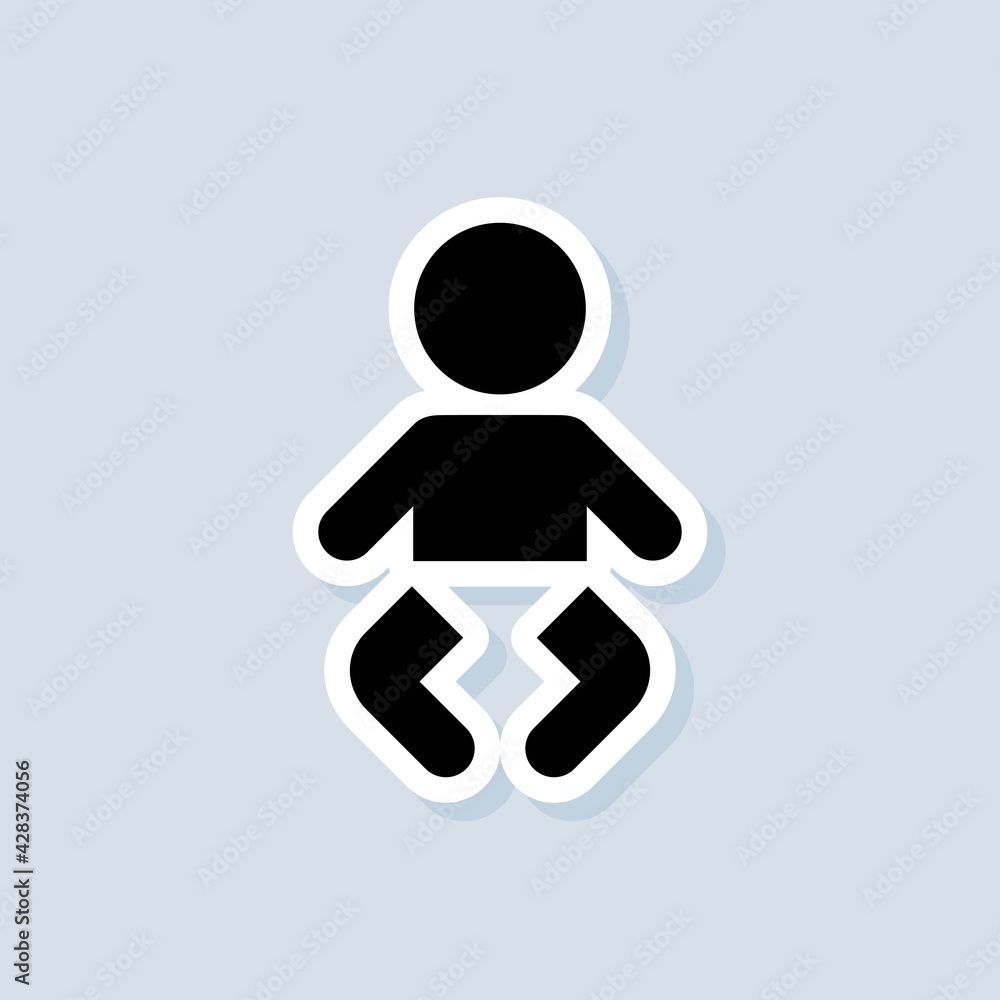 Baby sticker. Child diaper wearing sign. Vector on isolated background. EPS 10 Baby sticker. Child diaper wearing sign. Vector on isolated background. EPS 10