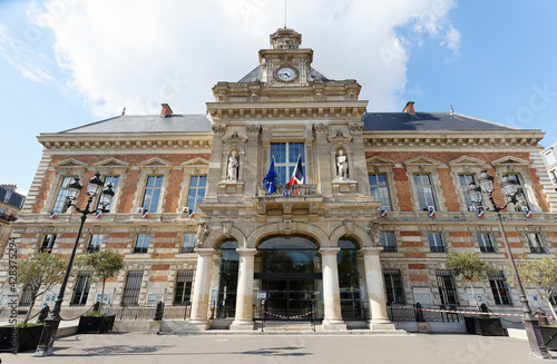 19th borough Town Hall located near the Buttes-Chaumont park  Paris  France.