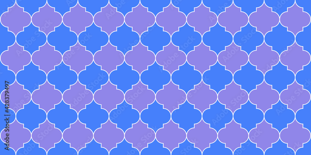 Fototapeta premium Ramadan Traditional Golden Mosque Tile. Seamless Moroccan Mosaic Design. Eid