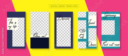 Social Stories Cool Vector Layout.