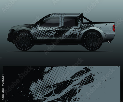 Truck decal graphic wrap vector, abstract background