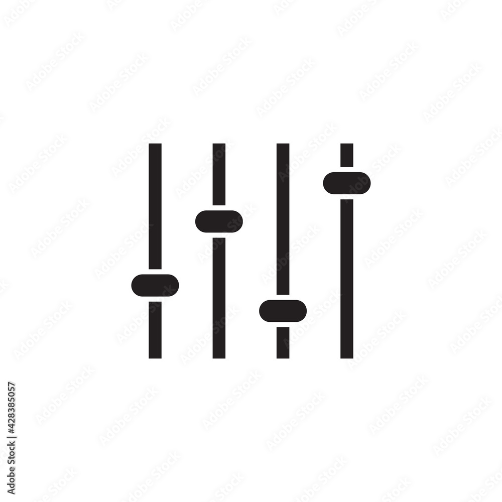 Equalizer icon. Music studio mixer console. Sound level control. Vector isolated illustration Equalizer icon. Music studio mixer console. Sound level control. Vector isolated illustration