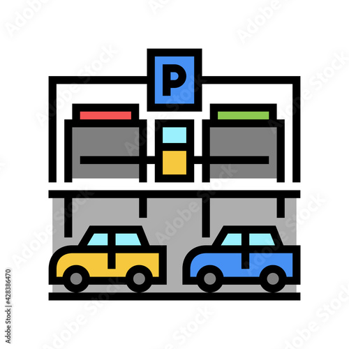 equipment parking color icon vector. equipment parking sign. isolated symbol illustration © vectorwin