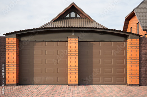 Large new garage for two cars in a private house.