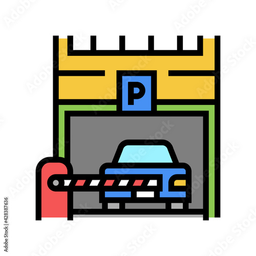 barrier of parking color icon vector. barrier of parking sign. isolated symbol illustration