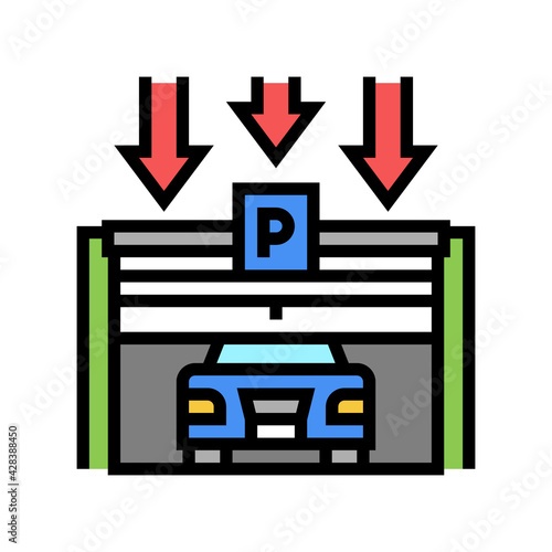 gate closing parking color icon vector. gate closing parking sign. isolated symbol illustration