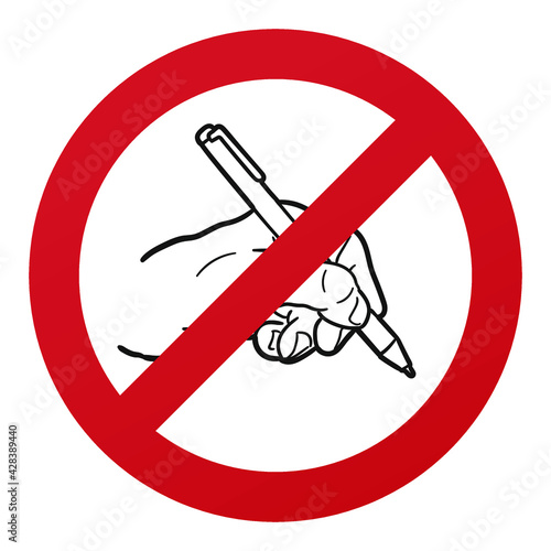 No Write Symbol Isolated on White Background. Fade Vector Illustration Prohibition Stop Sign.