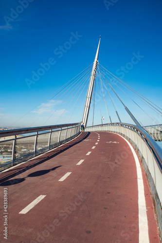 View of the bidge Ponte del Mare in city of Pescara, Abruzzo, Italy