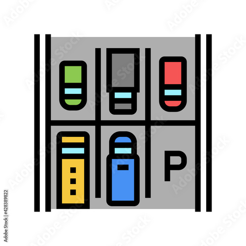 free place on parking color icon vector. free place on parking sign. isolated symbol illustration