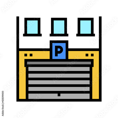 building parking color icon vector. building parking sign. isolated symbol illustration