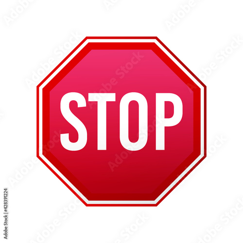 Stop Sign Emoji Icon Illustration. Traffic Signal Vector Symbol Emoticon Design Symbol Vector.
