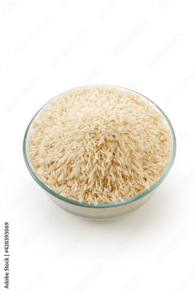 bowl of rice on white background bowl of rice on white background
