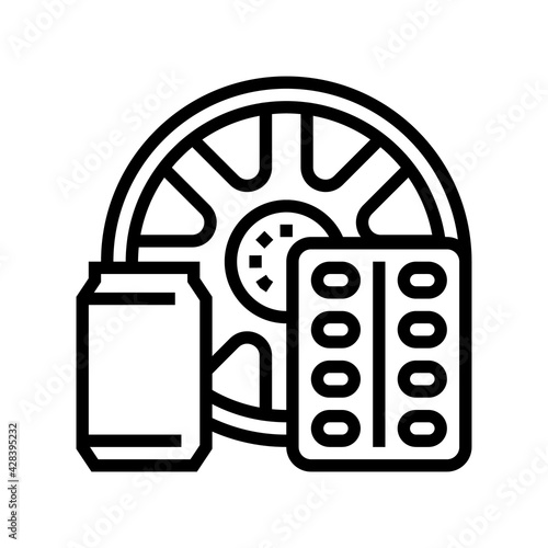products from aluminium line icon vector. products from aluminium sign. isolated contour symbol black illustration