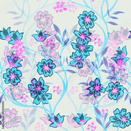 Beautiful seamless pattern with floral background 