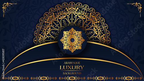 luxury ornamental mandala design background in gold color. ornament elegant invitation wedding card , invite ,Arabesque Pattern, Islamic, backdrop cover banner illustration vector design
