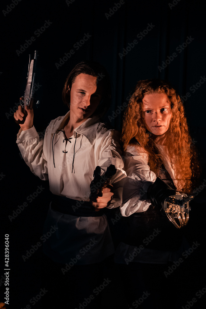 Pirates in an estate on an island in the Caribbean Pirates in an estate on an island in the Caribbean