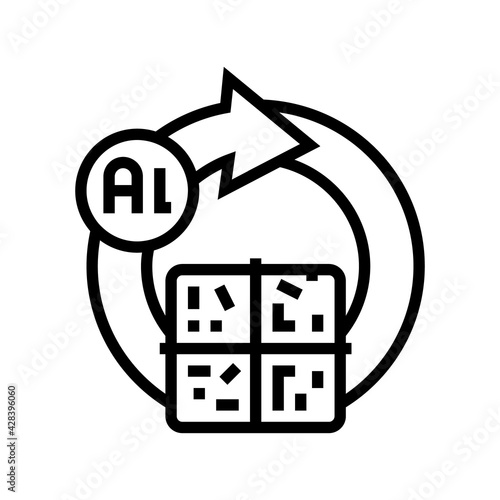 recycling aluminium production line icon vector. recycling aluminium production sign. isolated contour symbol black illustration