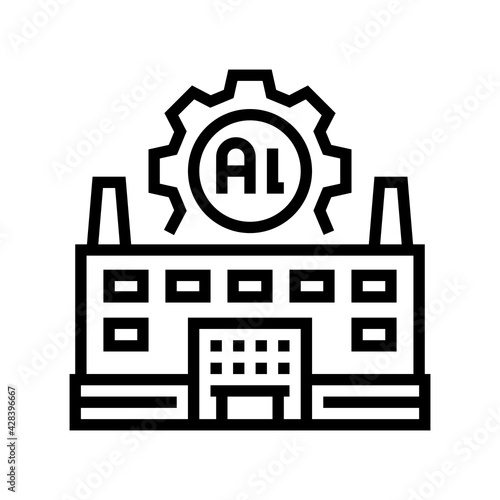 plant aluminium production line icon vector. plant aluminium production sign. isolated contour symbol black illustration