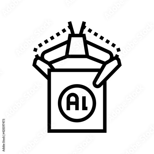 carrying aluminium production in plant line icon vector. carrying aluminium production in plant sign. isolated contour symbol black illustration