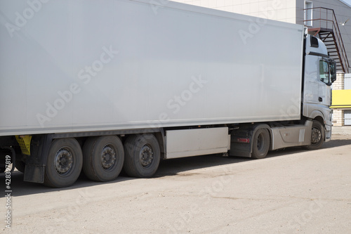 Cargo transportation by car. A car truck. Place for the label. © Александр Поташев