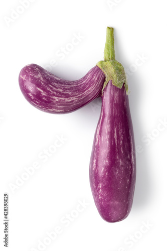 Wallpaper Mural Deformed fresh purple eggplant with a nose isolated on white background Torontodigital.ca