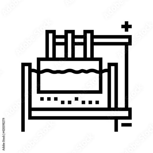 electrolysis aluminium production line icon vector. electrolysis aluminium production sign. isolated contour symbol black illustration
