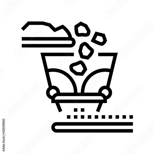 splitting up aluminium production line icon vector. splitting up aluminium production sign. isolated contour symbol black illustration