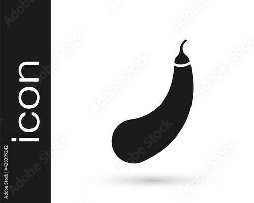 Black Eggplant icon isolated on white background. Vector