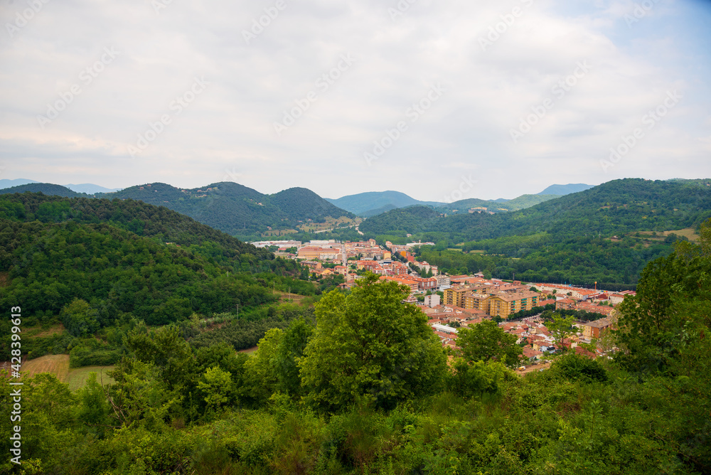 View of the city Olot. Girona, Spain