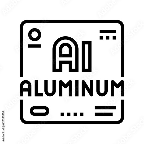 aluminium chemical material line icon vector. aluminium chemical material sign. isolated contour symbol black illustration