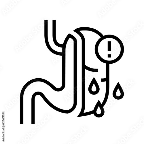 risk of complications, severe bleeding line icon vector. risk of complications, severe bleeding sign. isolated contour symbol black illustration