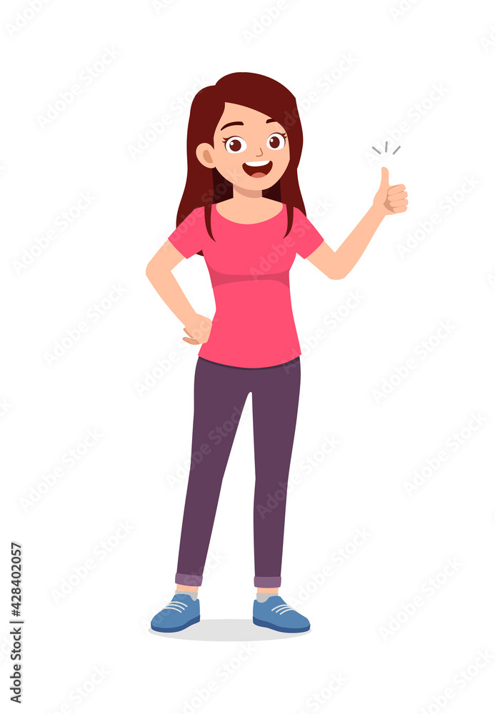 young good looking woman doing thumb up pose young good looking woman doing thumb up pose