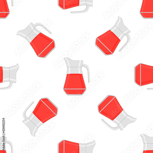 Illustration on theme big colored lemonade in glass jug