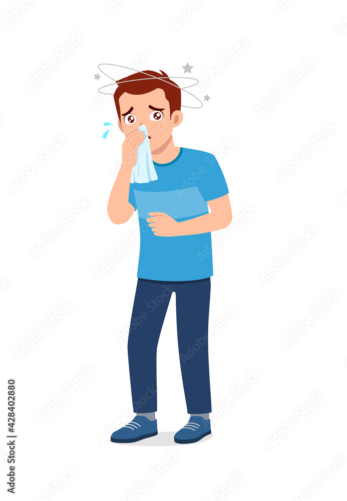 young good looking man feel flu and pain young good looking man feel flu and pain
