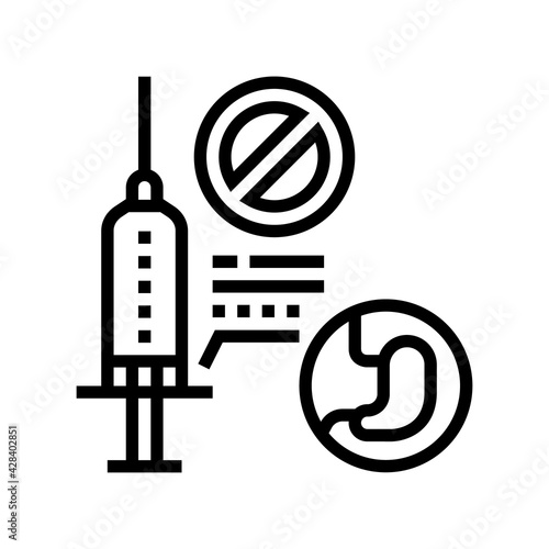 adverse reaction to anesthesia line icon vector. adverse reaction to anesthesia sign. isolated contour symbol black illustration