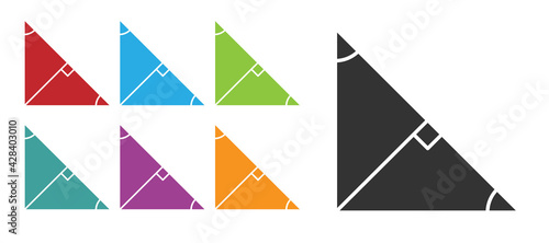 Black Angle bisector of a triangle icon isolated on white background. Set icons colorful. Vector