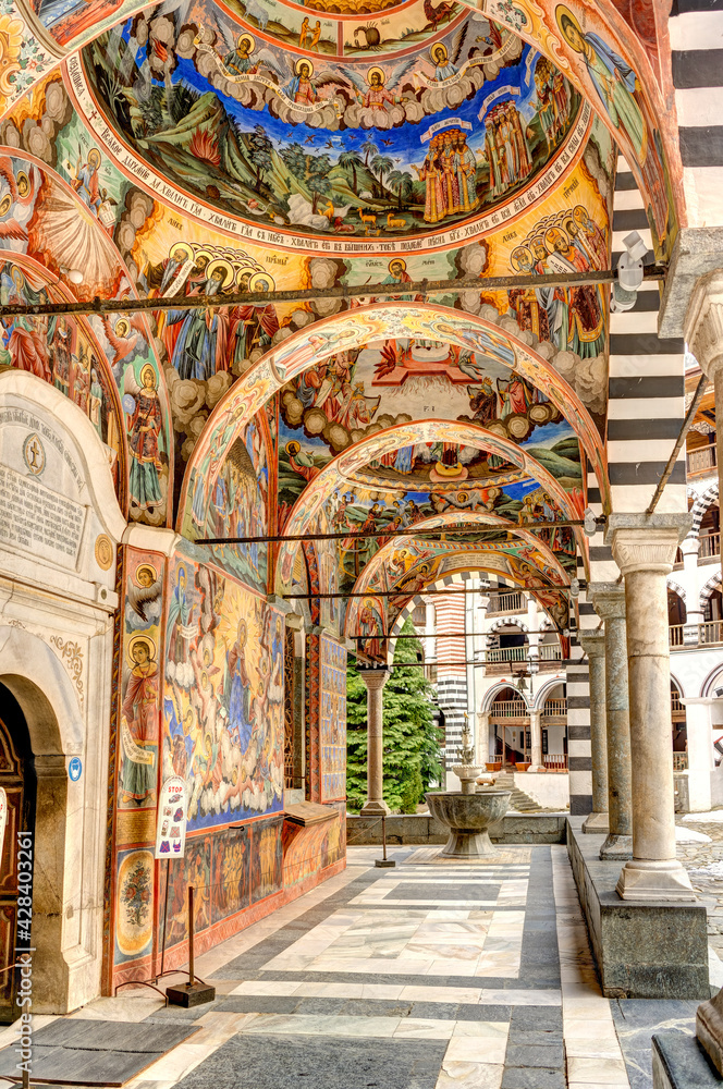 Rila Monastery Frescoes, HDR Image