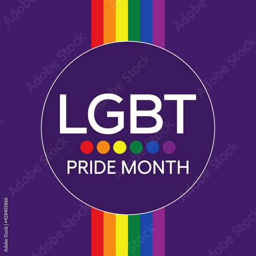 Vector illustration on the theme of LGBTQ pride month observed each year in June.