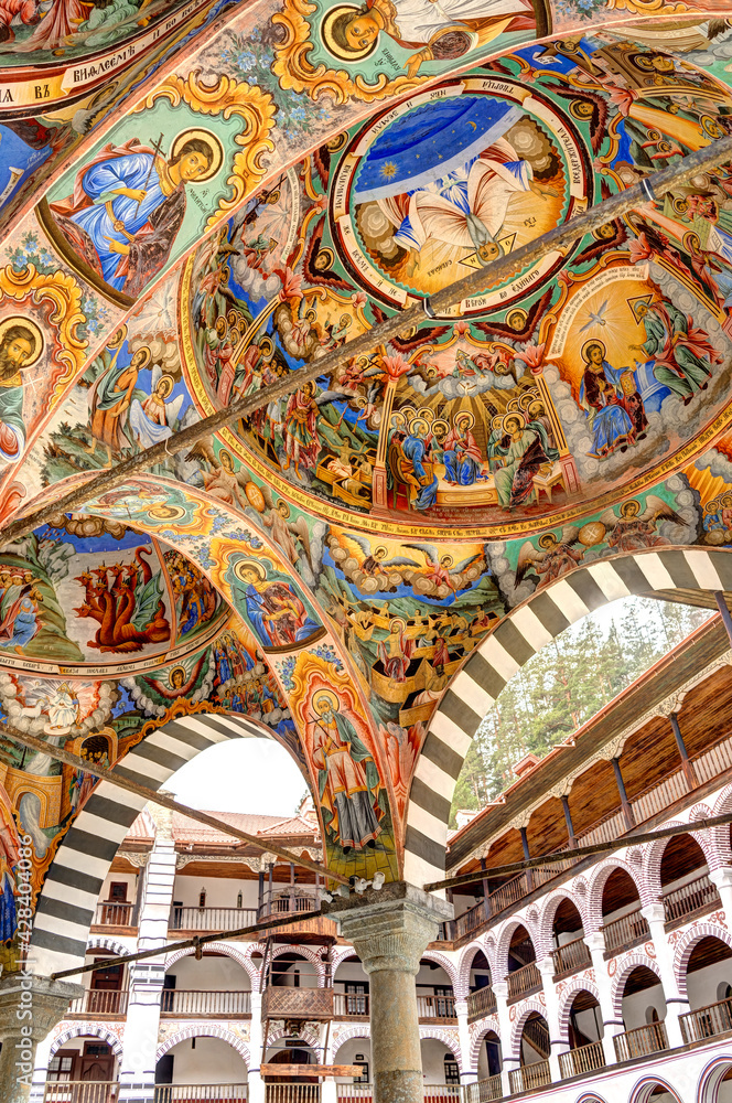 Rila Monastery Frescoes, HDR Image