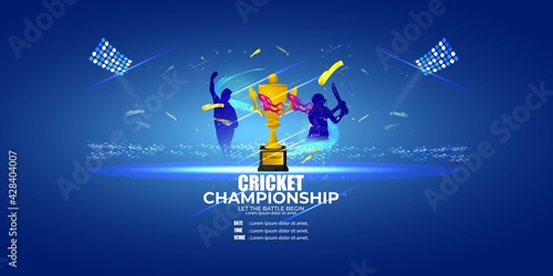 vector illustration for cricket championship league, cricket tournament, concept background for cricket sport  photo