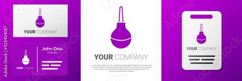 Logotype Enema icon isolated on white background. Enema with a plastic tip. Medical pear. Logo design template element. Vector