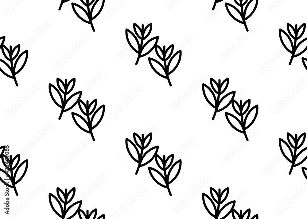 Seamless texture. branch with leaves in a linear style. For print, fabric design. Seamless texture. branch with leaves in a linear style. For print, fabric design.
