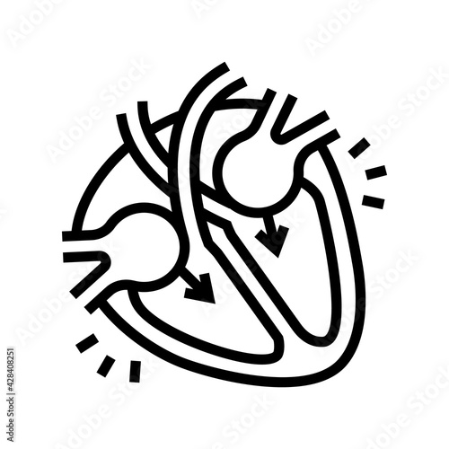 diastole disease line icon vector. diastole disease sign. isolated contour symbol black illustration