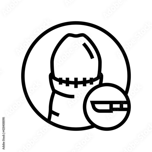 circumcised penis disease line icon vector. circumcised penis disease sign. isolated contour symbol black illustration